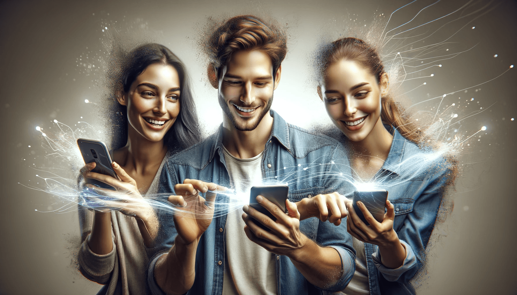 Friends swiping